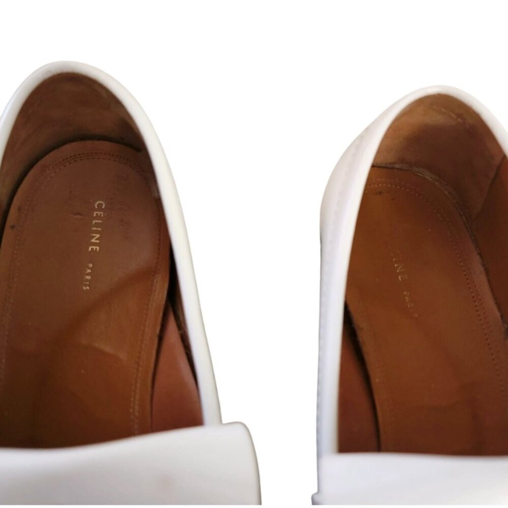 Celine Phoebe Philo Chunky Platform Kiltie Loafers White 41 11 - Picture 4 of 10